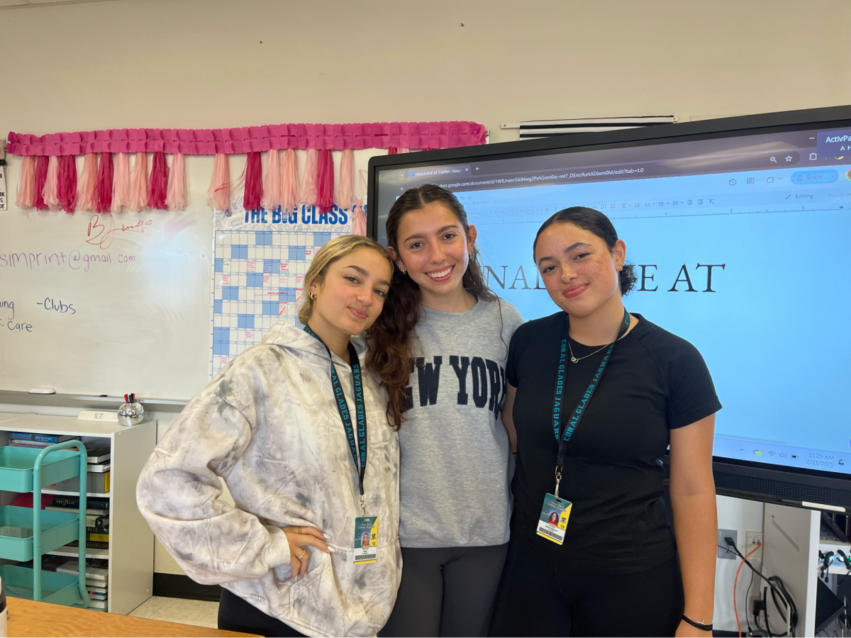 Seniors Brianna Dalu, Jessica Garvey, and Lorelai Malone in Newspaper sharing their experiences as a senior with Malia.