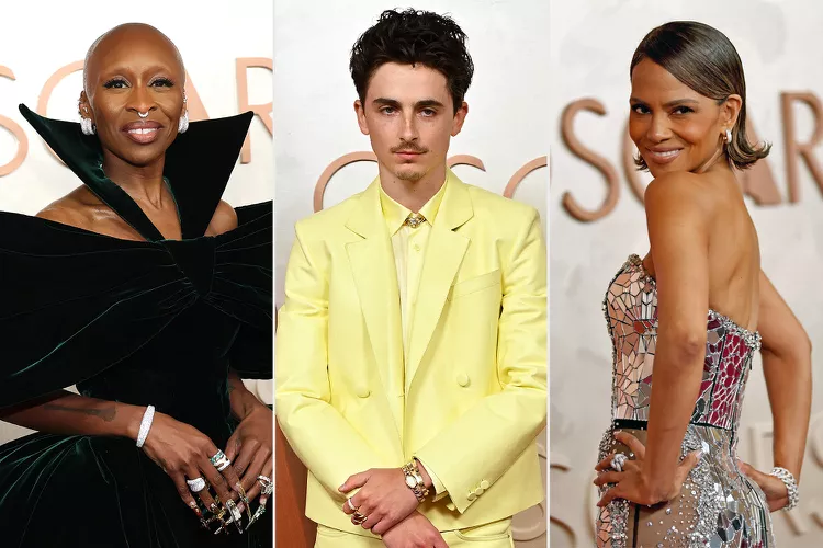 Cynthia Erivo, Timothée Chalamet and Halle Berry at the 2025 Oscar Awards.